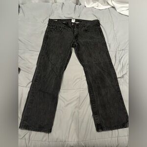 Men’s Black True Religion Ricky Straight Jeans